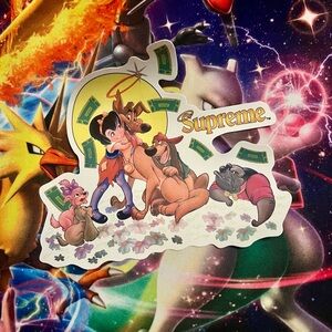 Supreme all dogs go to heaven sticker